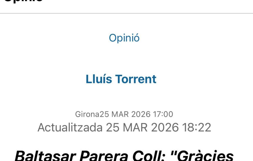 Baltasar Parera Coll: “gràcies per la teva generositat”